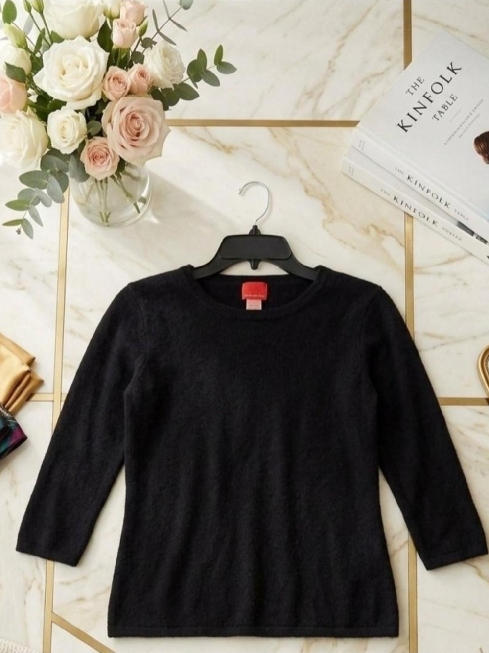 Hearts of Palm Black Sweater 80% Angora. Medium. Never Worn